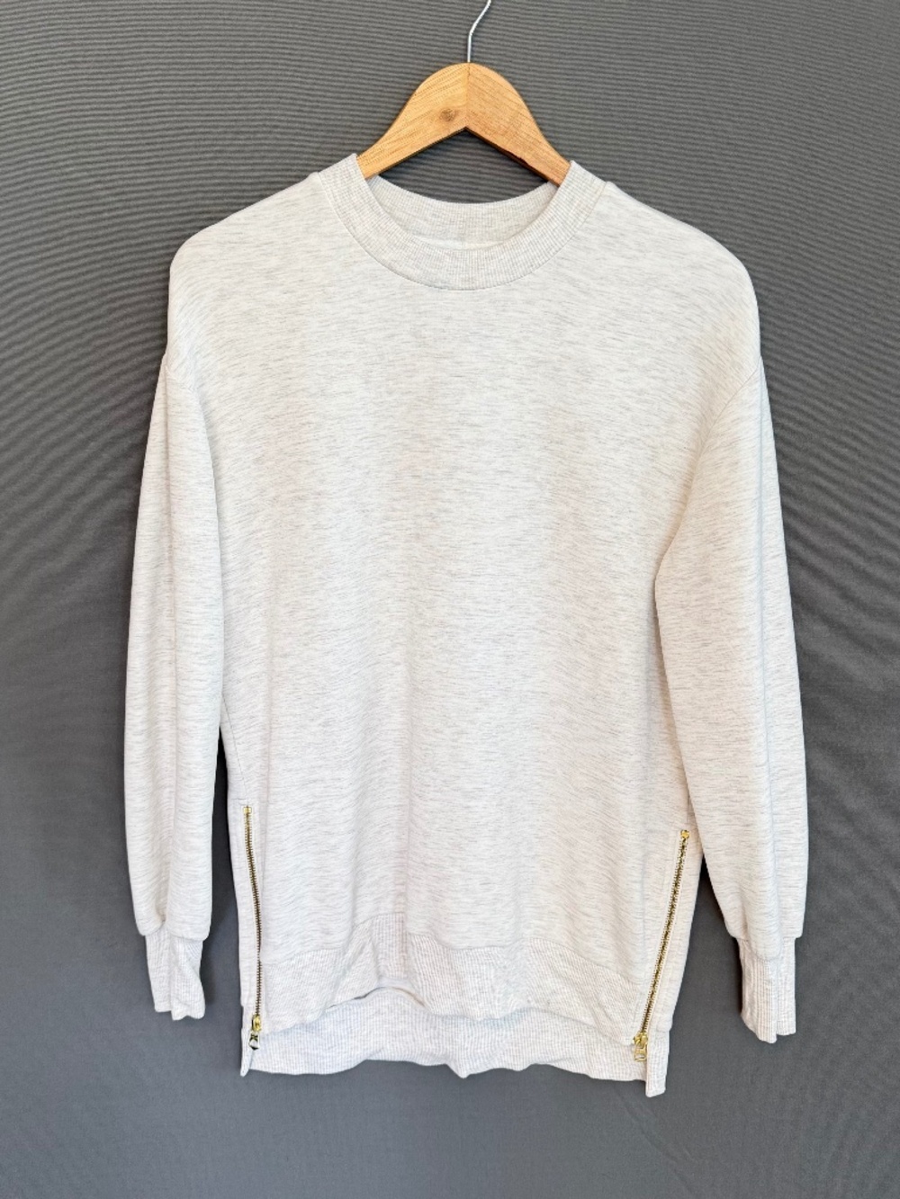 VARLEY Women’s XS Double Soft Charter Sweat 2.0 Gray Tunic Length Sweatshirt
